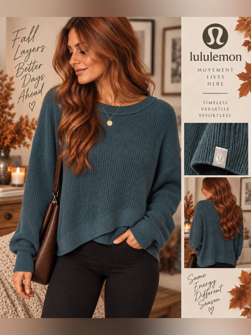 Lululemon Size 10 | Reversible Crossover Sweater Medium Forest Cashmere W3EQNS